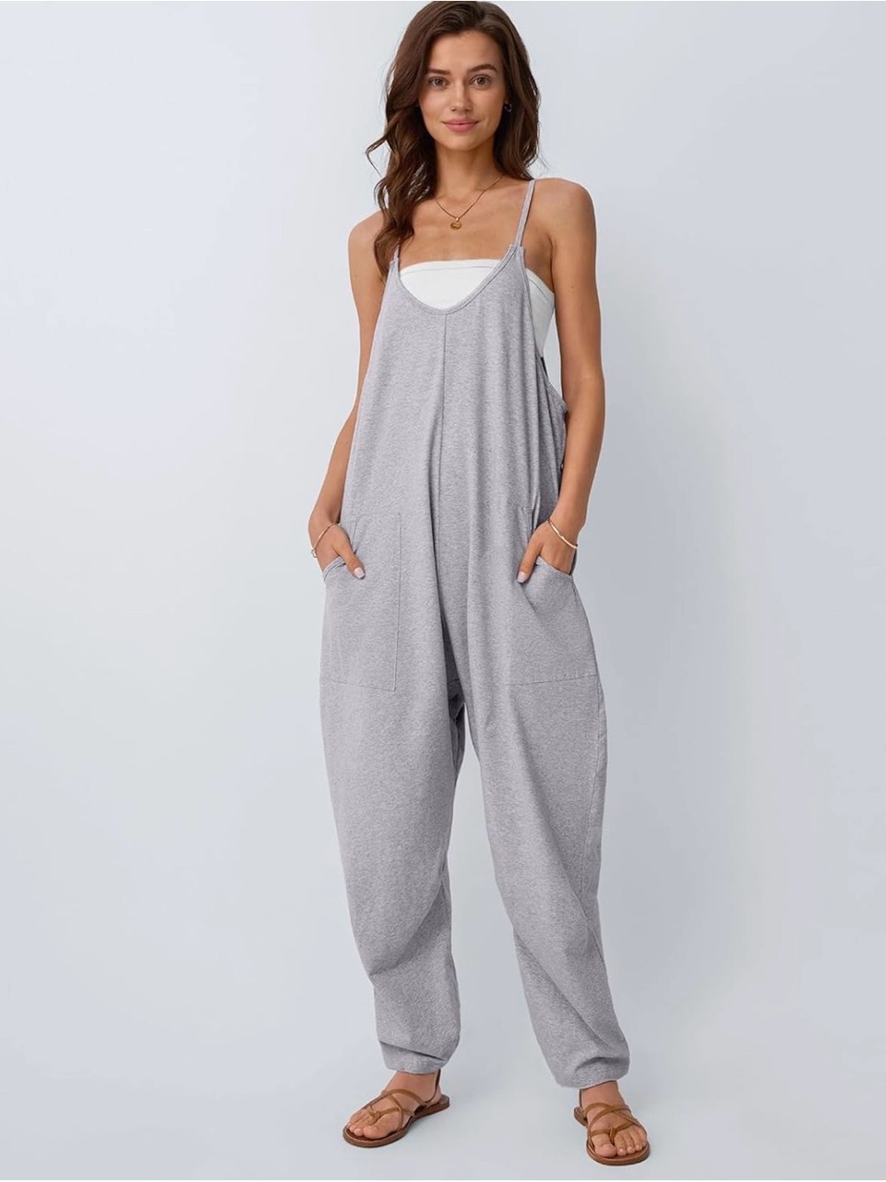 Automet Casual Relaxed Jumpsuit in Light Grey. XS. NWT